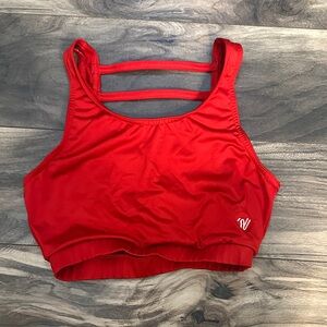 Varsity Bold Red Sports Bra
